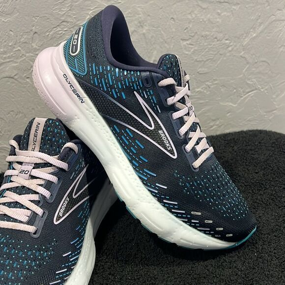 🔥🔥 BROOKS Glycerin GTS 20 Running Shoes Women Size 9 - Peacoat / Ocean - GUC - Picture 2 of 14